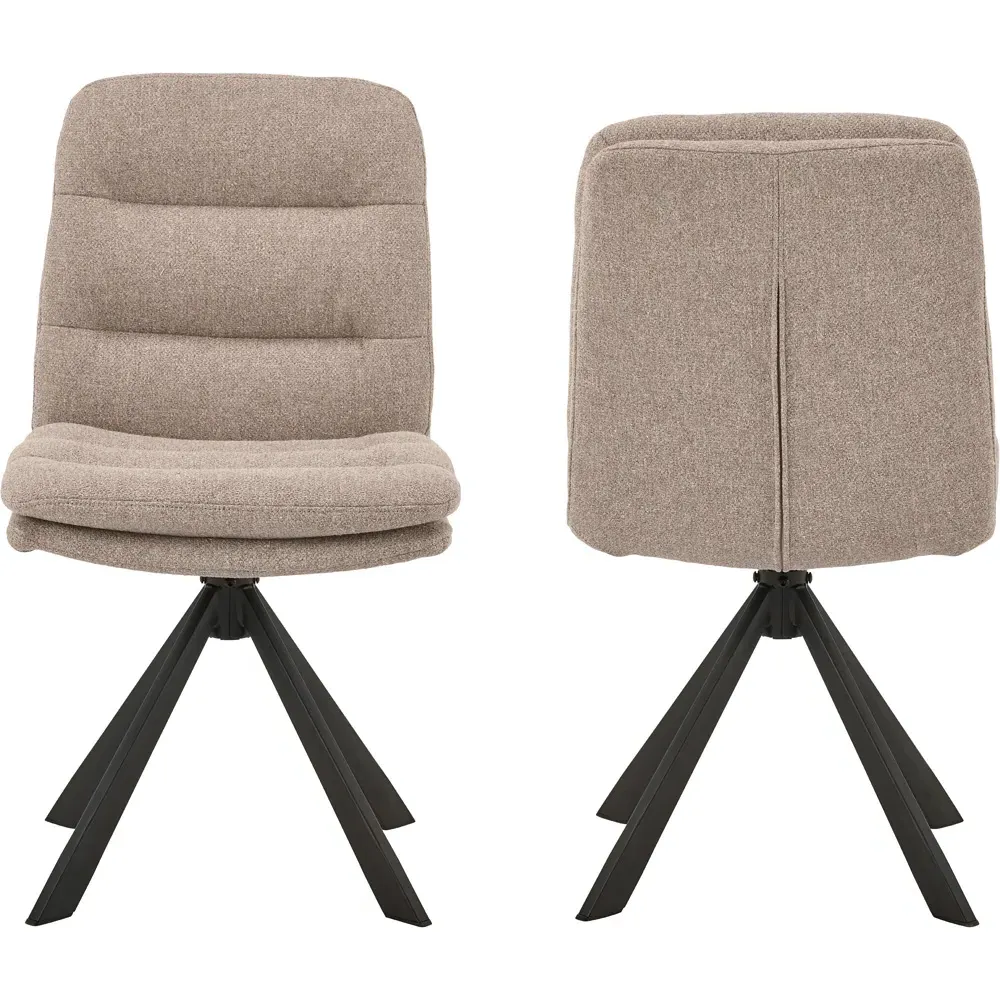 Florence Dean Set of 2 Swivel Dining Chair - Beige