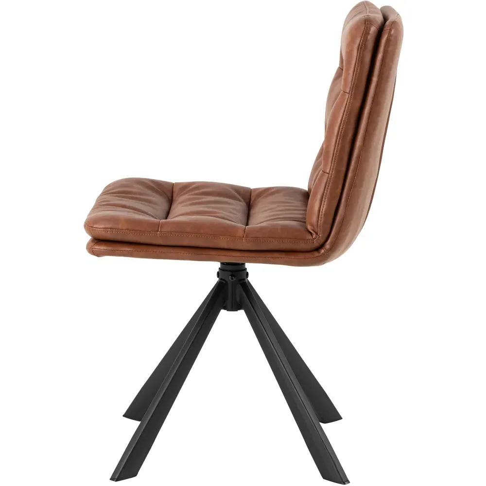 Florence Dean Set of 2 Swivel Dining Chair - Brown, PU