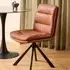 Florence Dean Set of 2 Swivel Dining Chair - Brown, PU