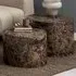 Florence Dice Round Coffee Table Set of 2 - Brown, Marble