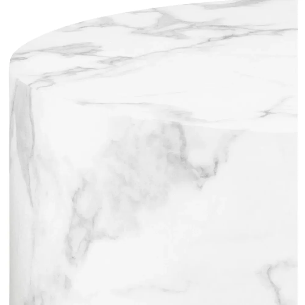 Florence Dice Round Coffee Table Set of 2 - White, Marble