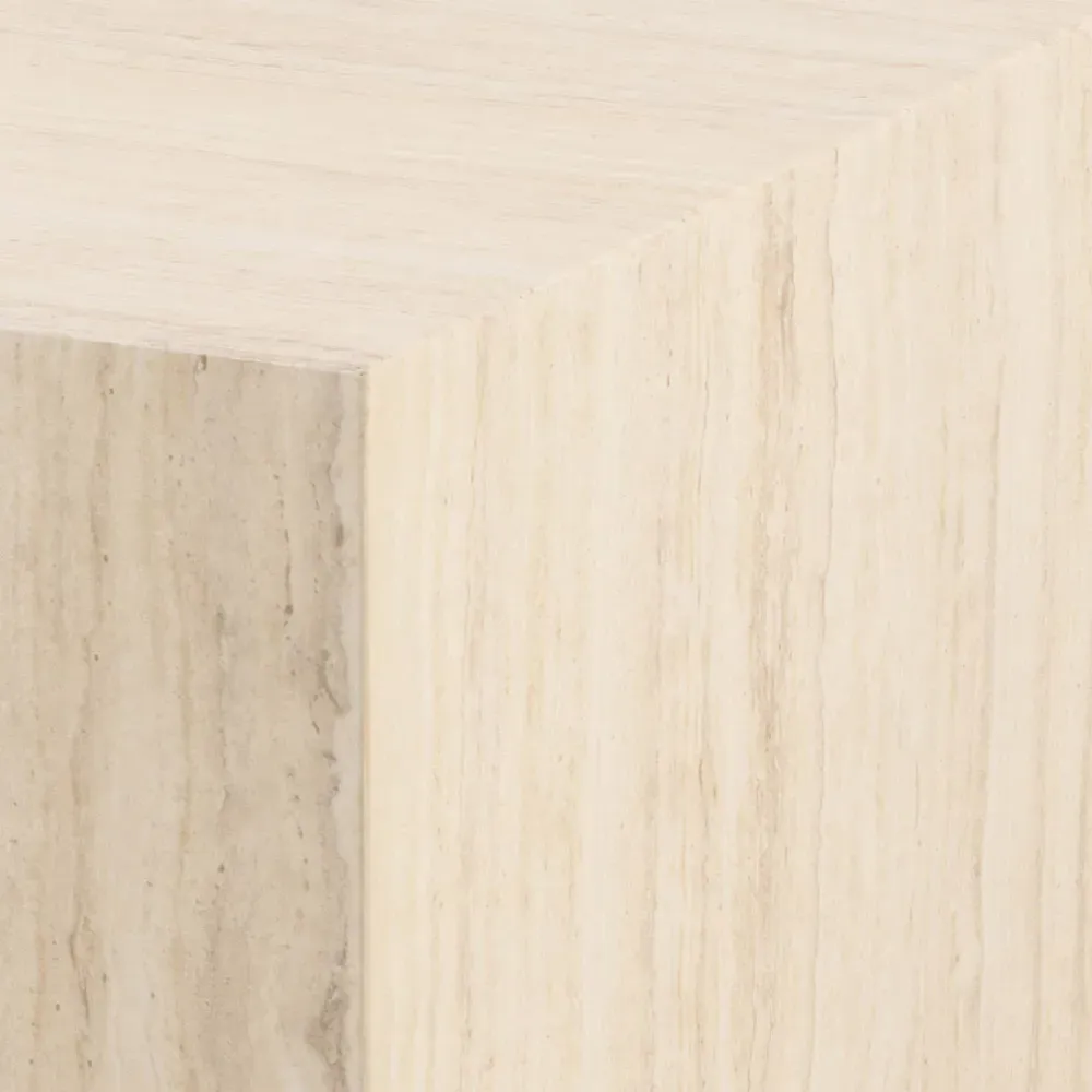 Florence Dice Square Coffee Table - Cream, Travertine