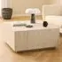 Florence Dice Square Coffee Table - Cream, Travertine