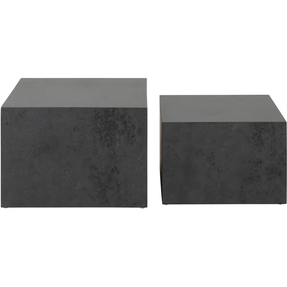 Florence Dice Square Coffee Table Set of 2 - Black