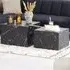 Florence Dice Square Coffee Table Set of 2 - Black, Marble