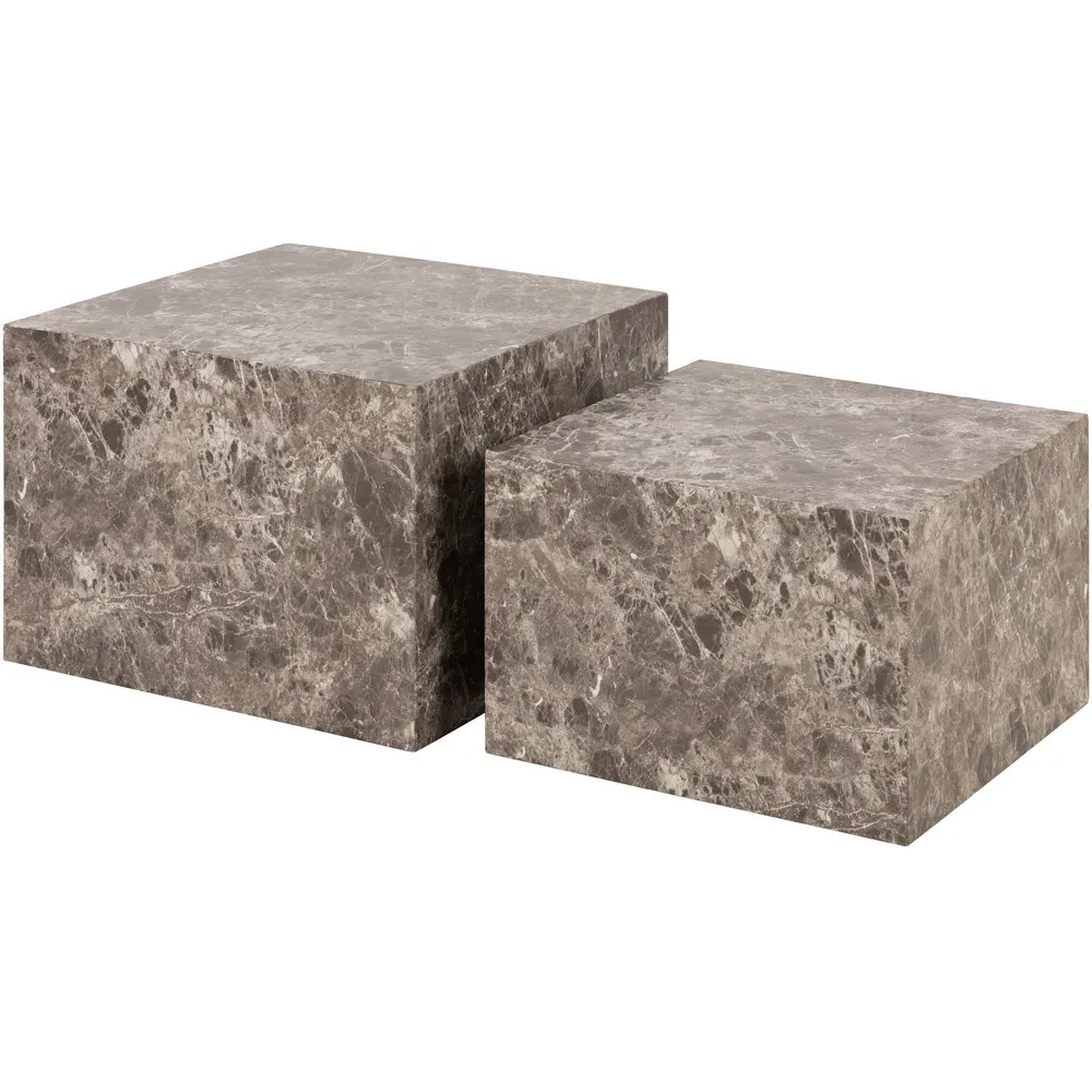 Florence Dice Square Coffee Table Set of 2 - Brown