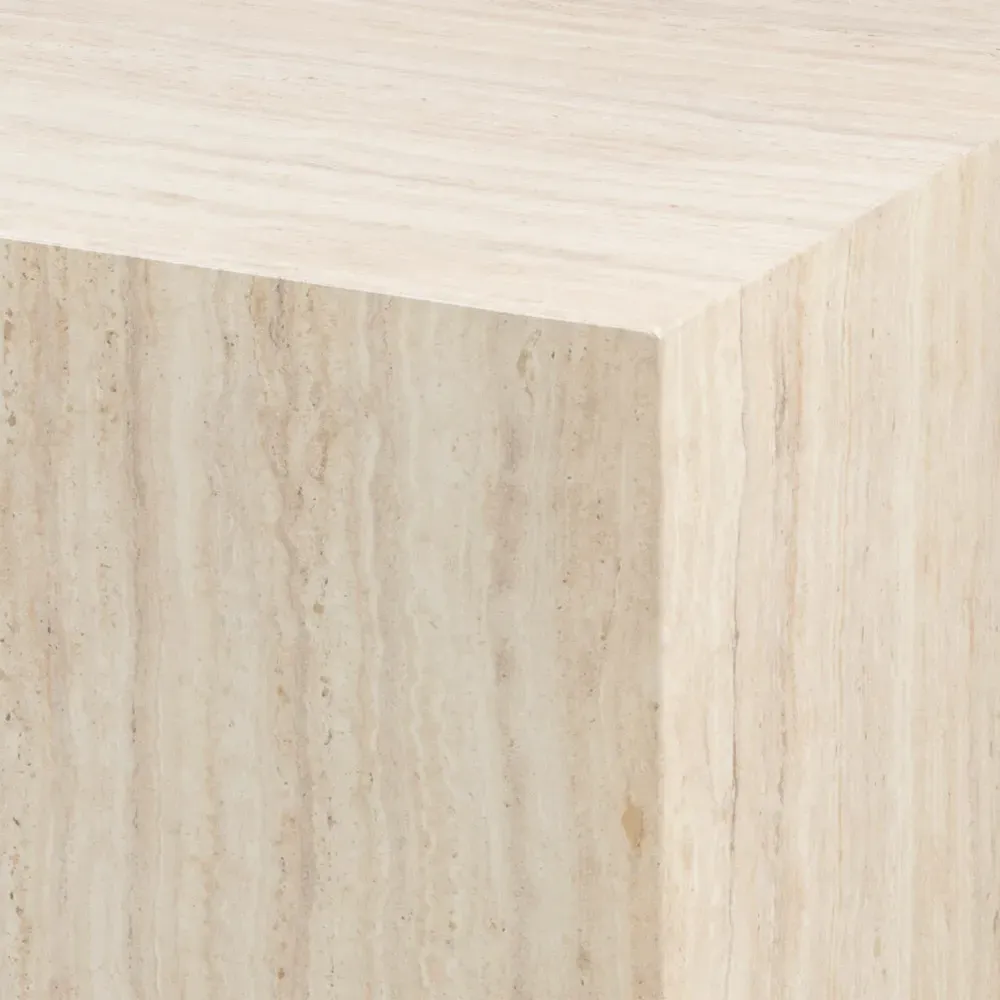 Florence Dice Square Coffee Table Set of 2 - Brown, Travertine