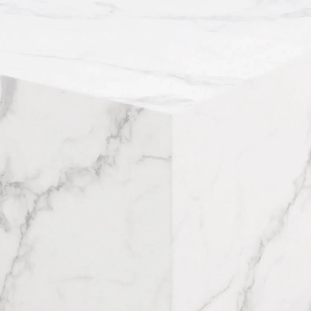 Florence Dice Square Coffee Table Set of 2 - White, Marble
