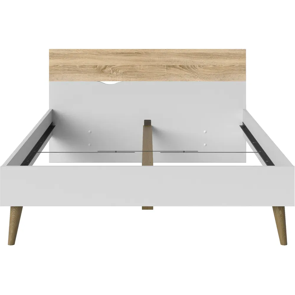Florence Double Bed Frame - White, Oak