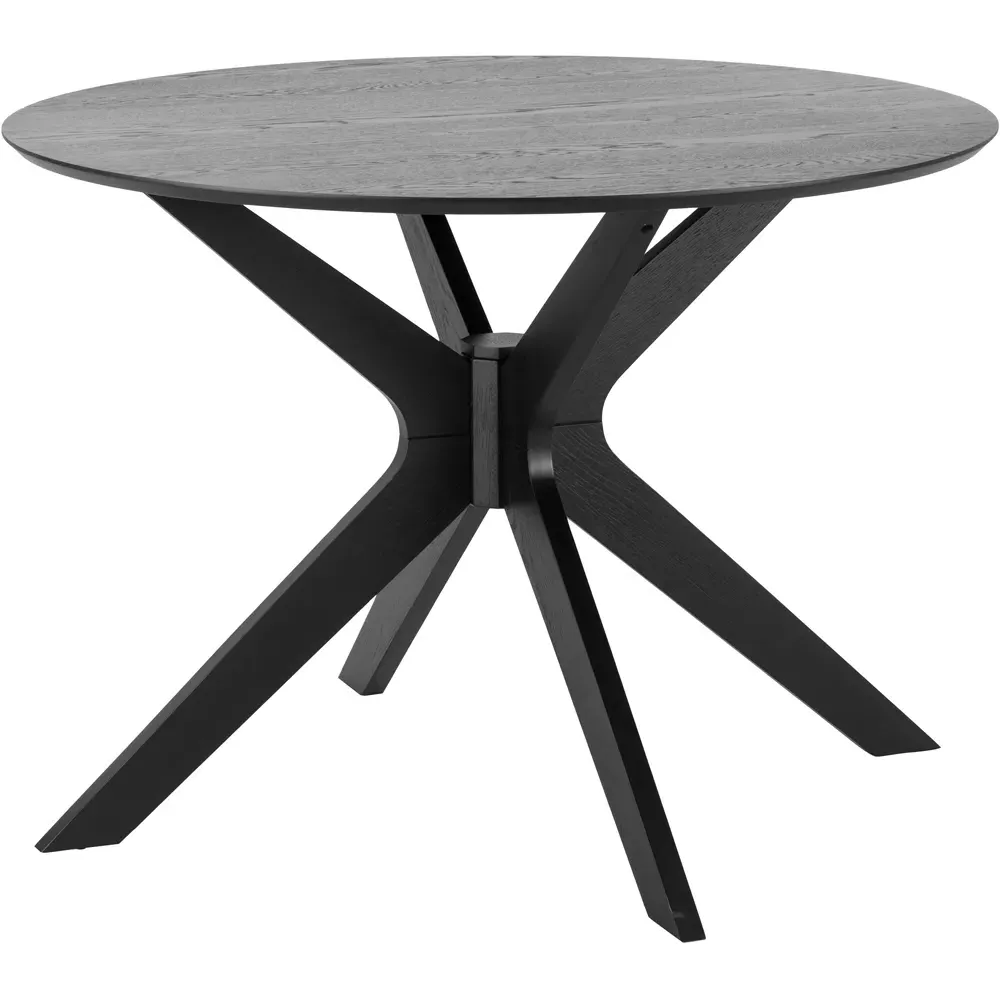Florence Duncan 4-Seater Round Dining Table - Black, Oak