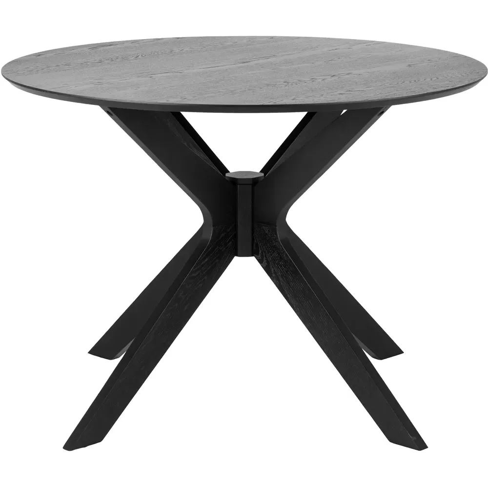 Florence Duncan 4-Seater Round Dining Table - Black, Oak