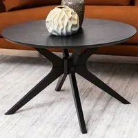Florence Duncan Round Coffee Table - Black, Oak