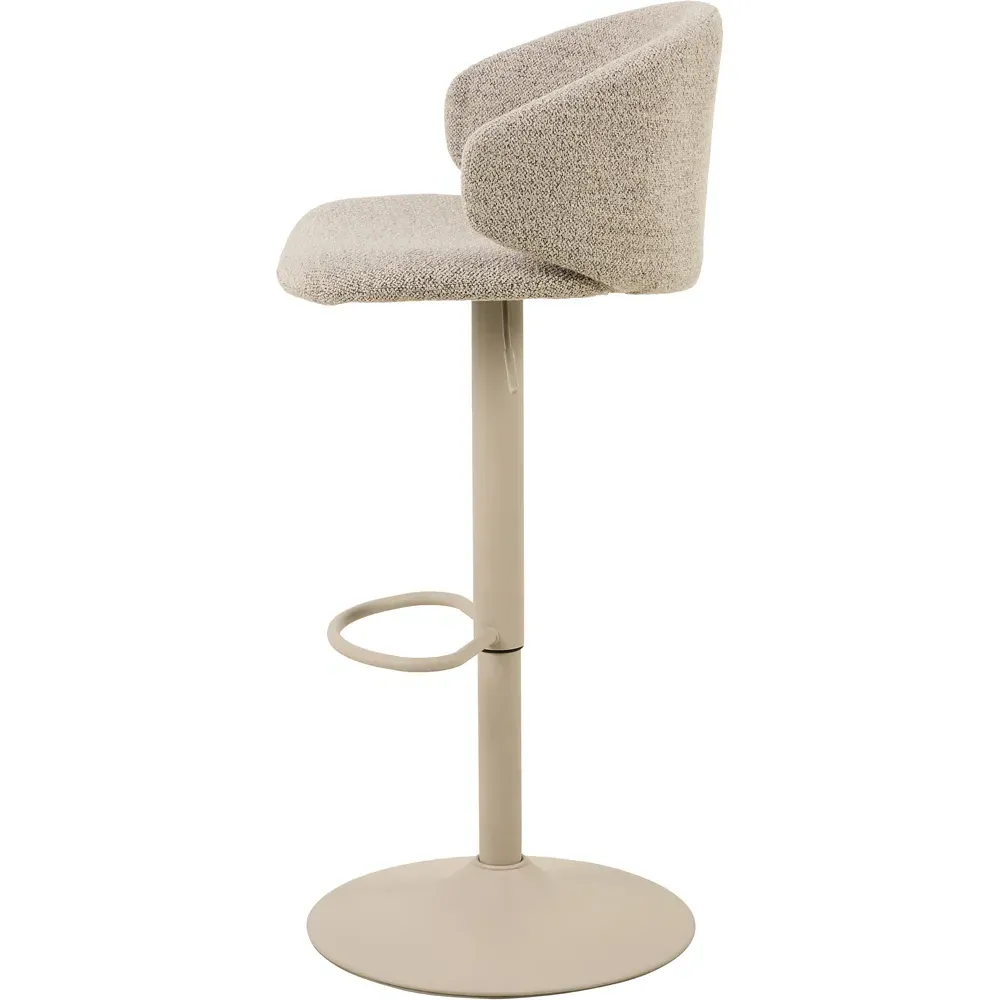 Florence Ella Swivel Bar Stool Set of 2 - Beige, Bouclé