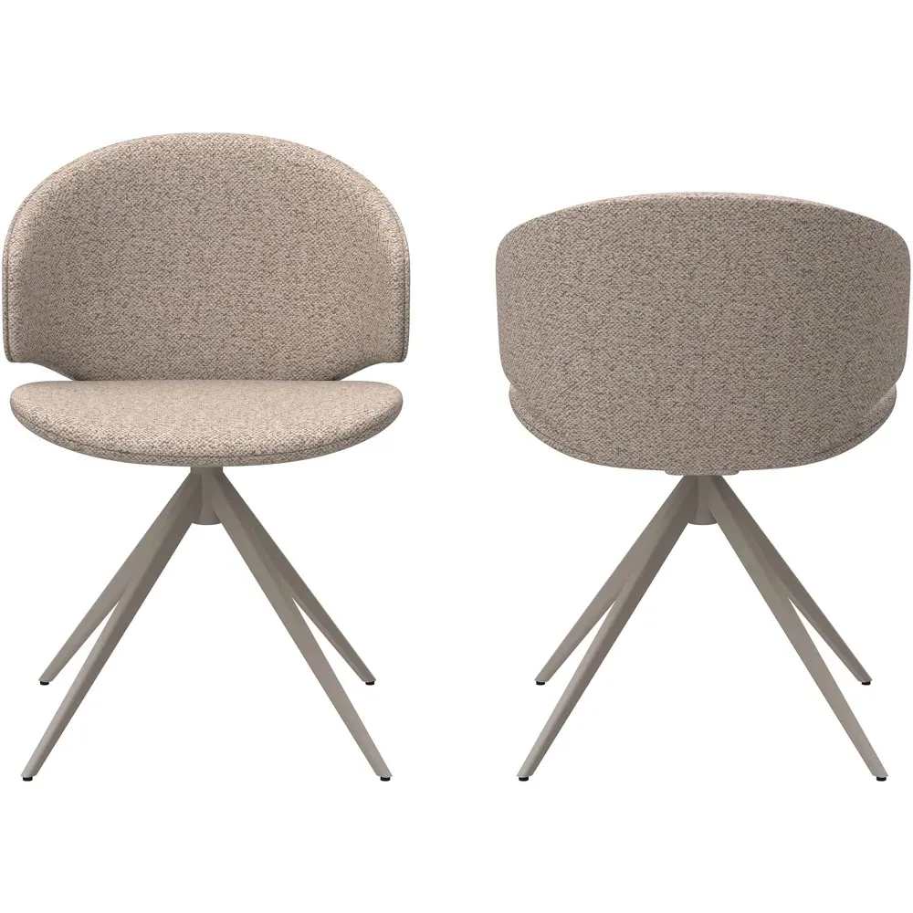 Florence Ella Swivel Dining Chair - Beige, Bouclé