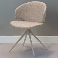 Florence Ella Swivel Dining Chair - Beige, Bouclé
