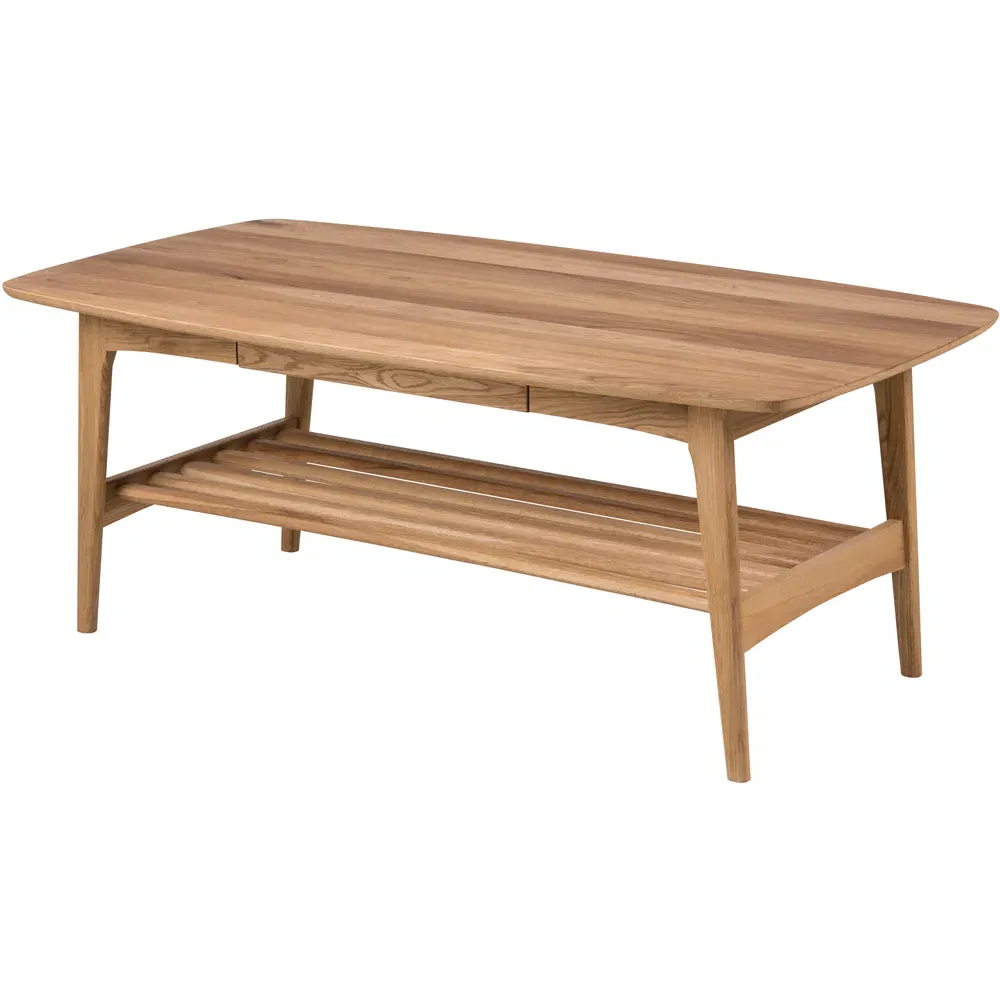 Florence Emma Coffee Table with Drawer - Brown, Oak