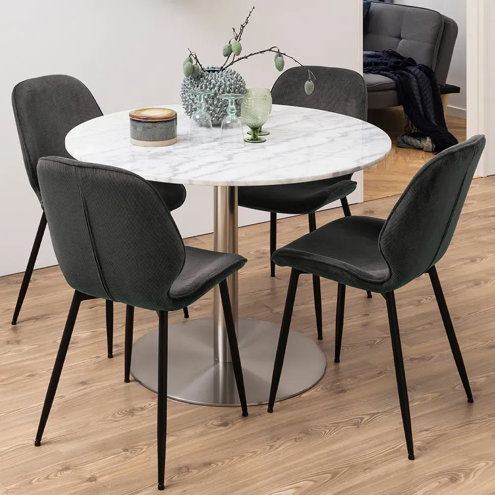 Florence Femke Set of 4 Dining Chairs - Anthracite