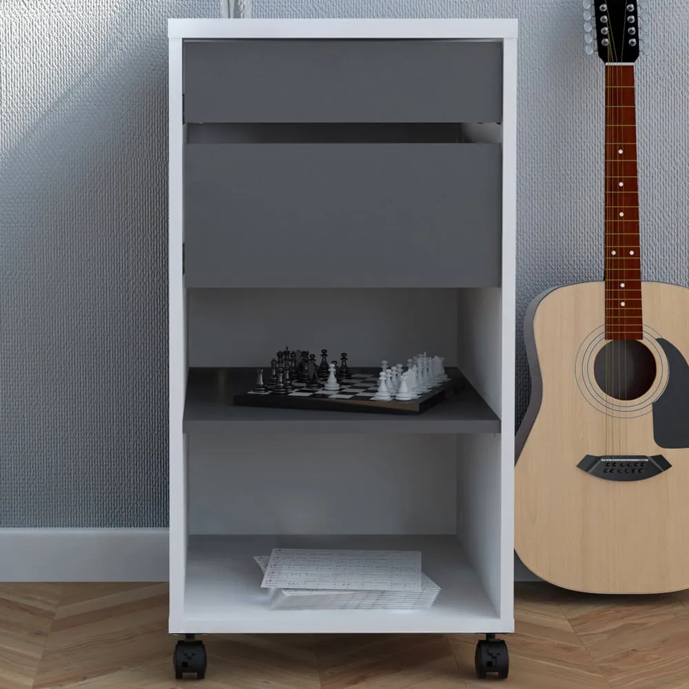 Florence Function Plus 2 Drawer Cabinet - Grey image