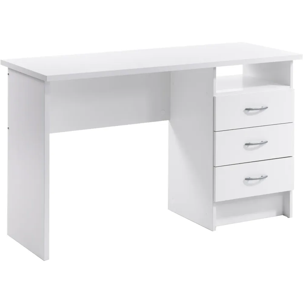 Florence Function Plus 3 Drawer Desk - White