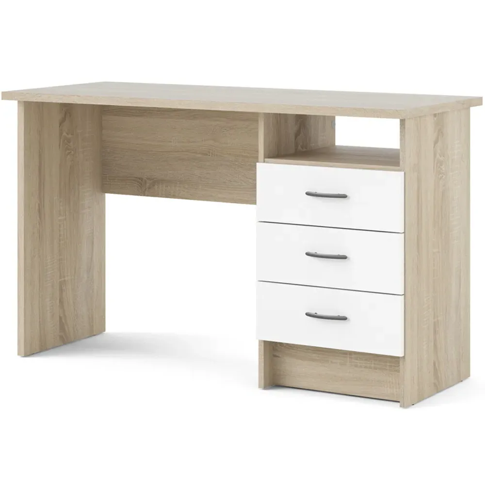 Florence Function Plus 3 Drawer Desk - White, Oak