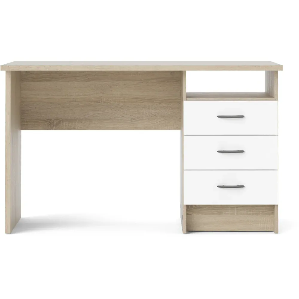 Florence Function Plus 3 Drawer Desk - White, Oak