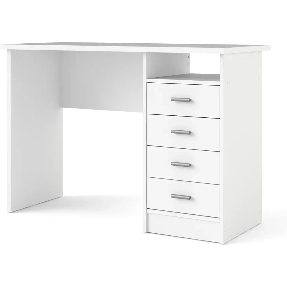 Florence Function Plus 4 Drawer Desk - White