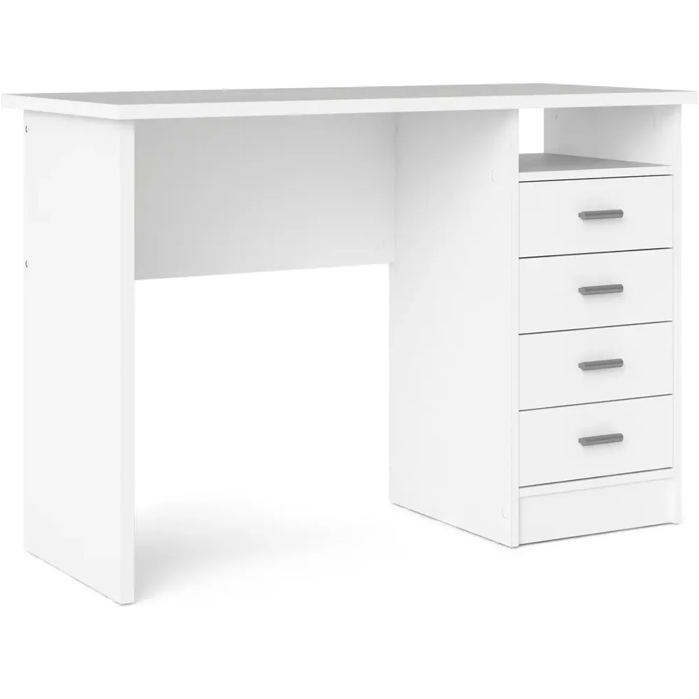 Florence Function Plus 4 Drawer Desk - White