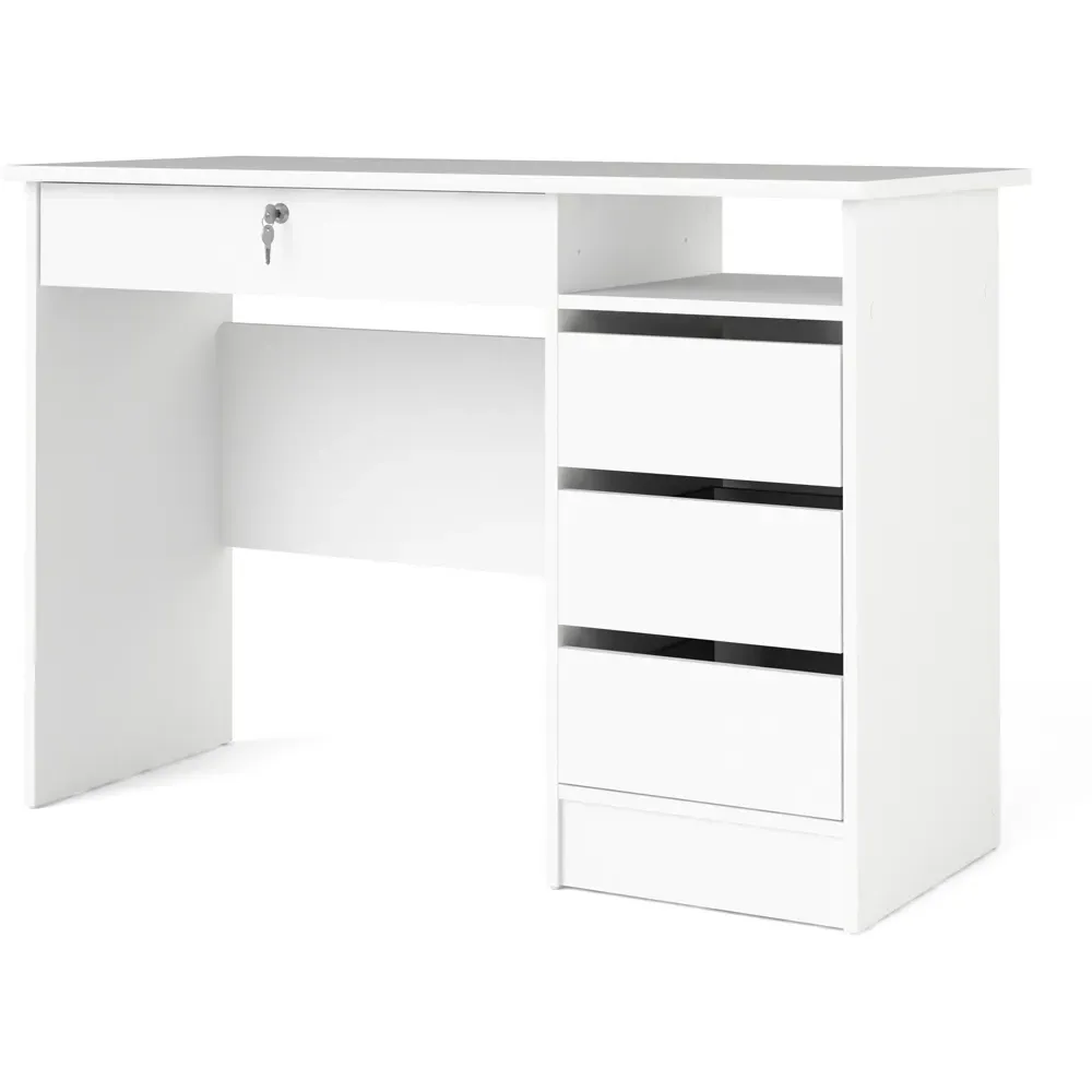 Florence Function Plus 4 Drawer Desk - White