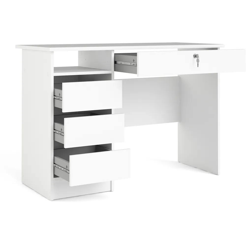 Florence Function Plus 4 Drawer Desk - White