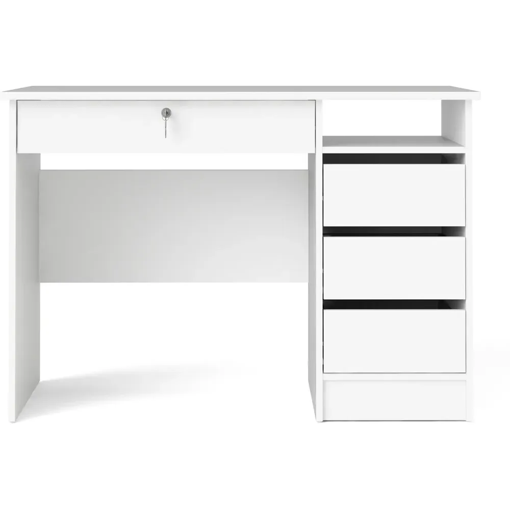 Florence Function Plus 4 Drawer Desk - White