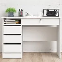Florence Function Plus 4 Drawer Desk - White