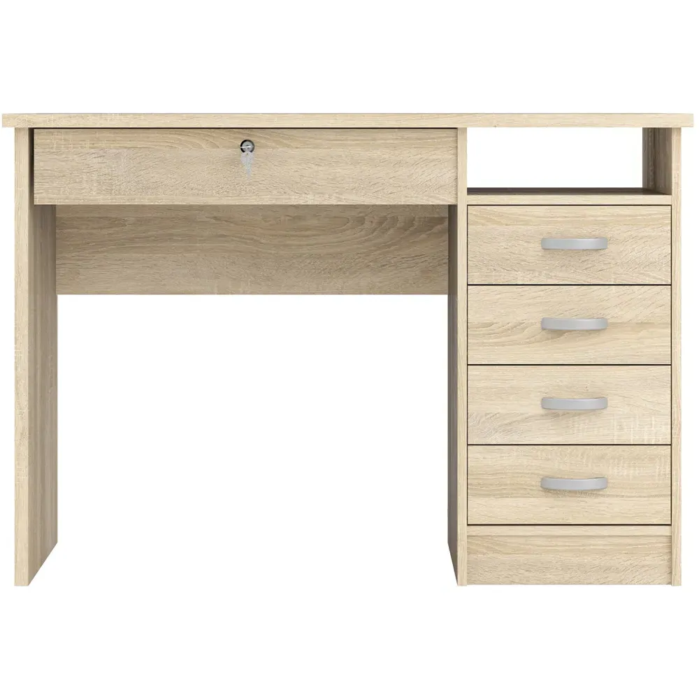 Florence Function Plus 5 Drawer Desk - Oak