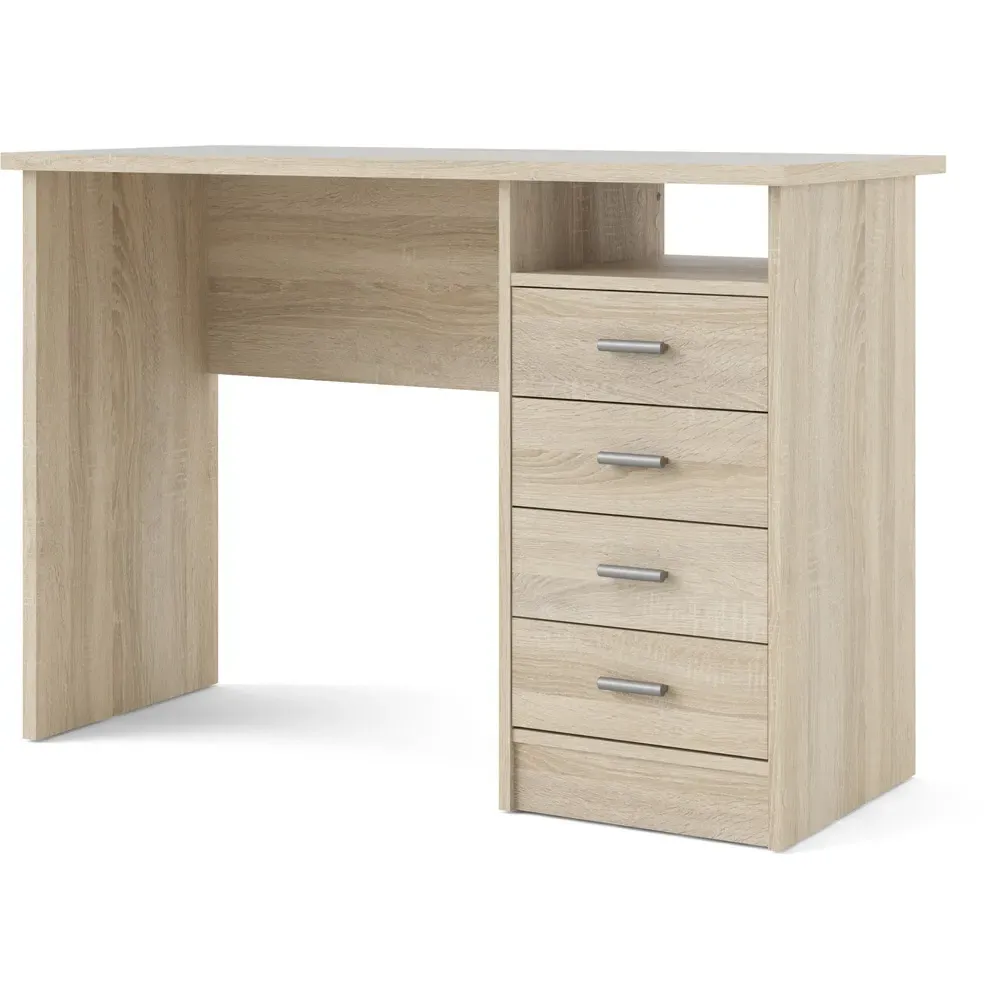 Florence Function Plus Four Drawer Desk - Oak