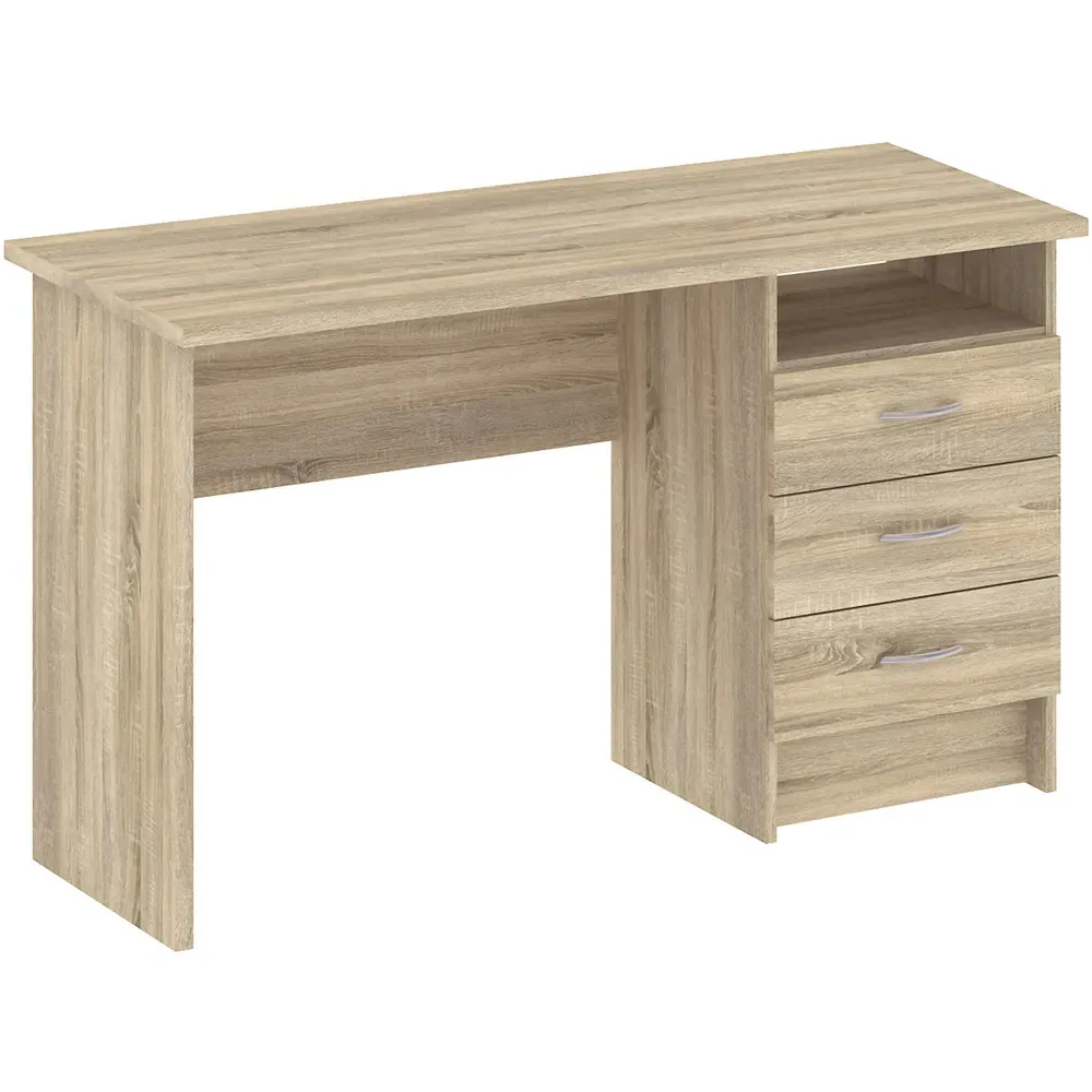 Florence Function Plus Three Drawer Desk - Oak