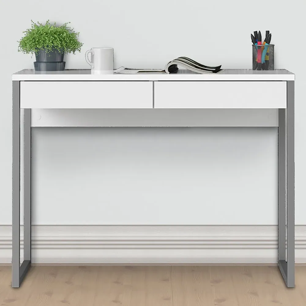 Florence Function Plus Two Drawer Desk - White image