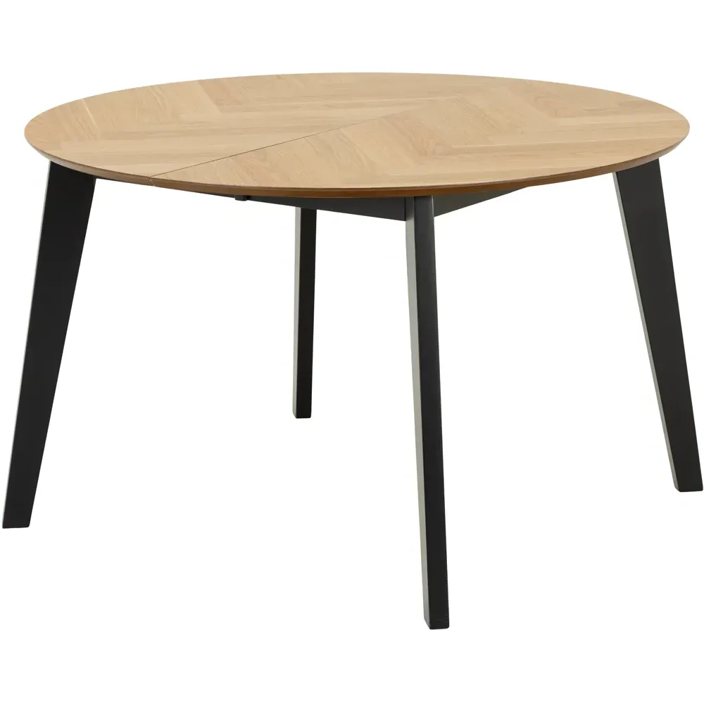 Florence Georgetown Round 6-Seater Dining Table - Black, Oak