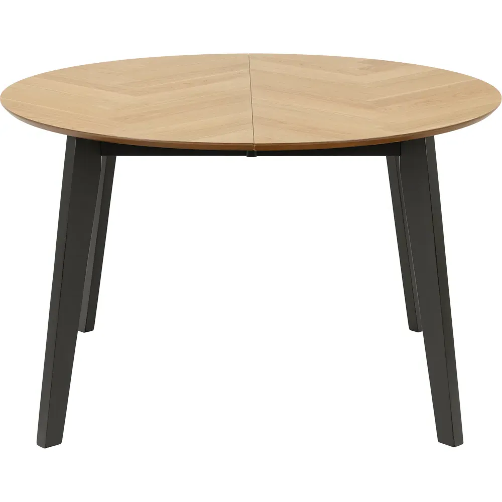 Florence Georgetown Round 6-Seater Dining Table - Black, Oak
