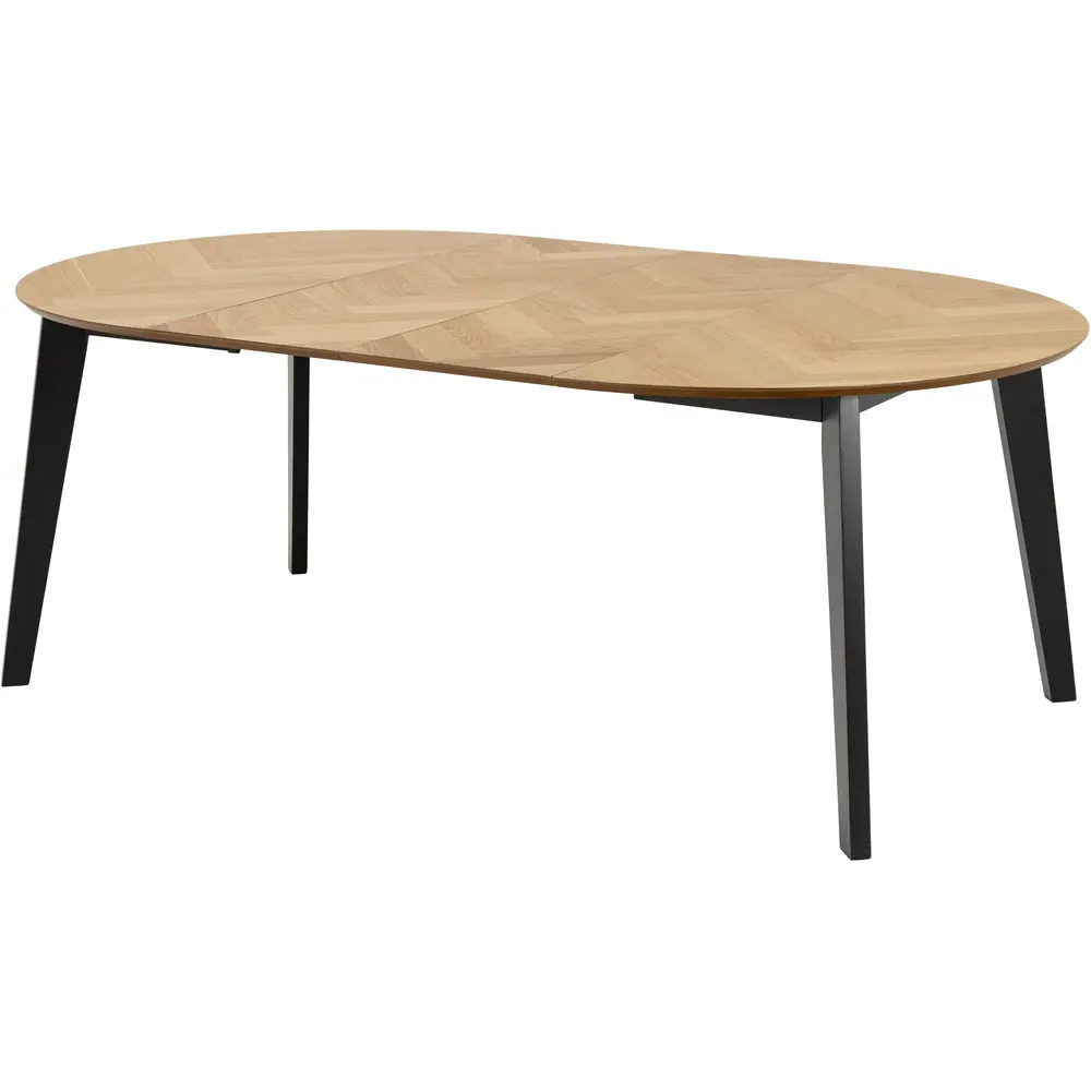 Florence Georgetown Round 6-Seater Dining Table - Black, Oak