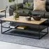 Florence Gila Coffee Table with Shelf - Black, Oak