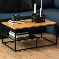 Florence Gila Coffee Table with Shelf - Brown, Oak