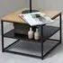 Florence Gila Square Coffee Table with Shelf - Black, Oak