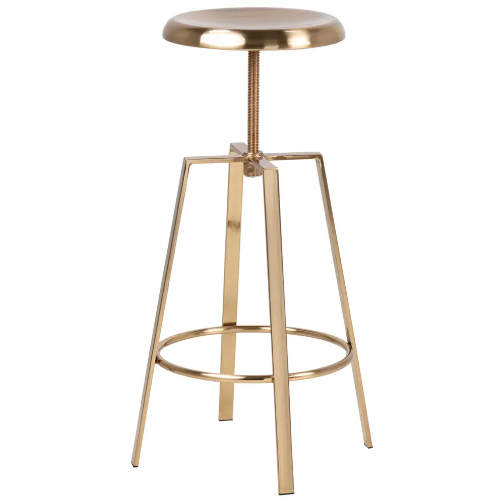 Florence Goose Height Adjustable Bar Stool - Gold, Steel
