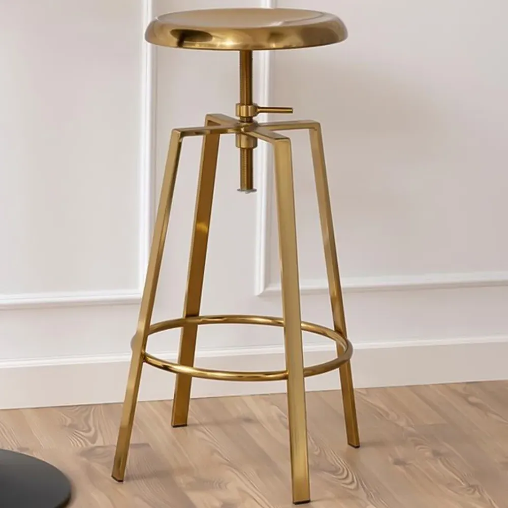 Florence Goose Height Adjustable Bar Stool - Gold, Steel image