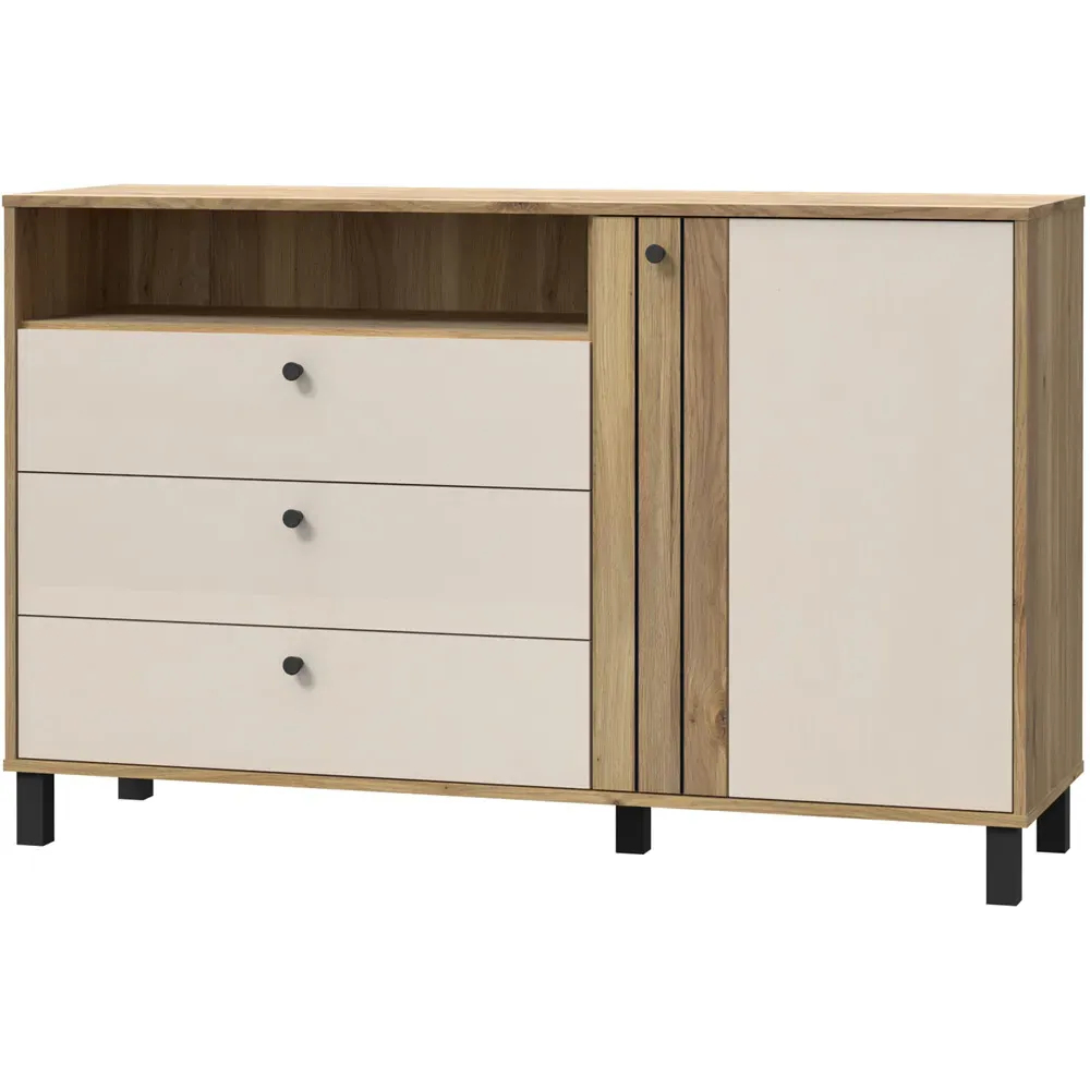 Florence Grafton Sideboard with Drawers - Cream, Oak