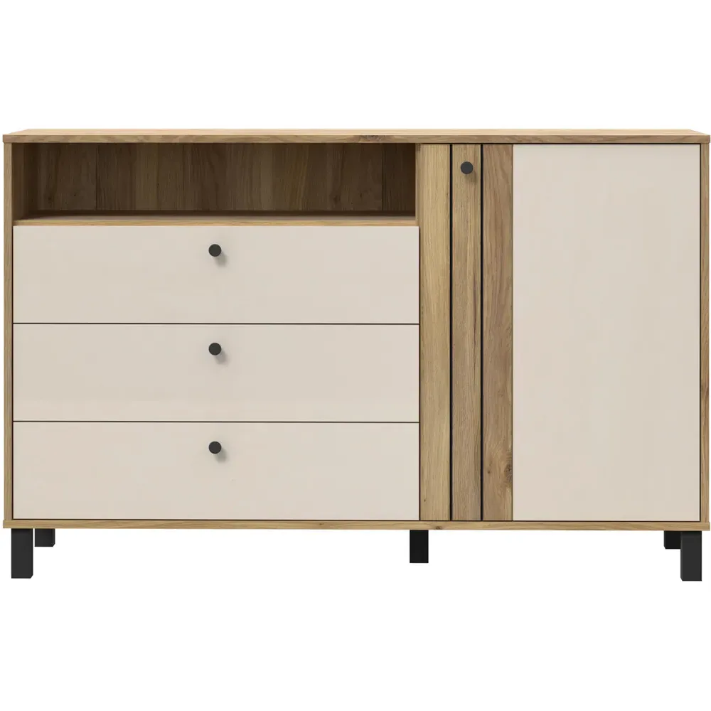 Florence Grafton Sideboard with Drawers - Cream, Oak