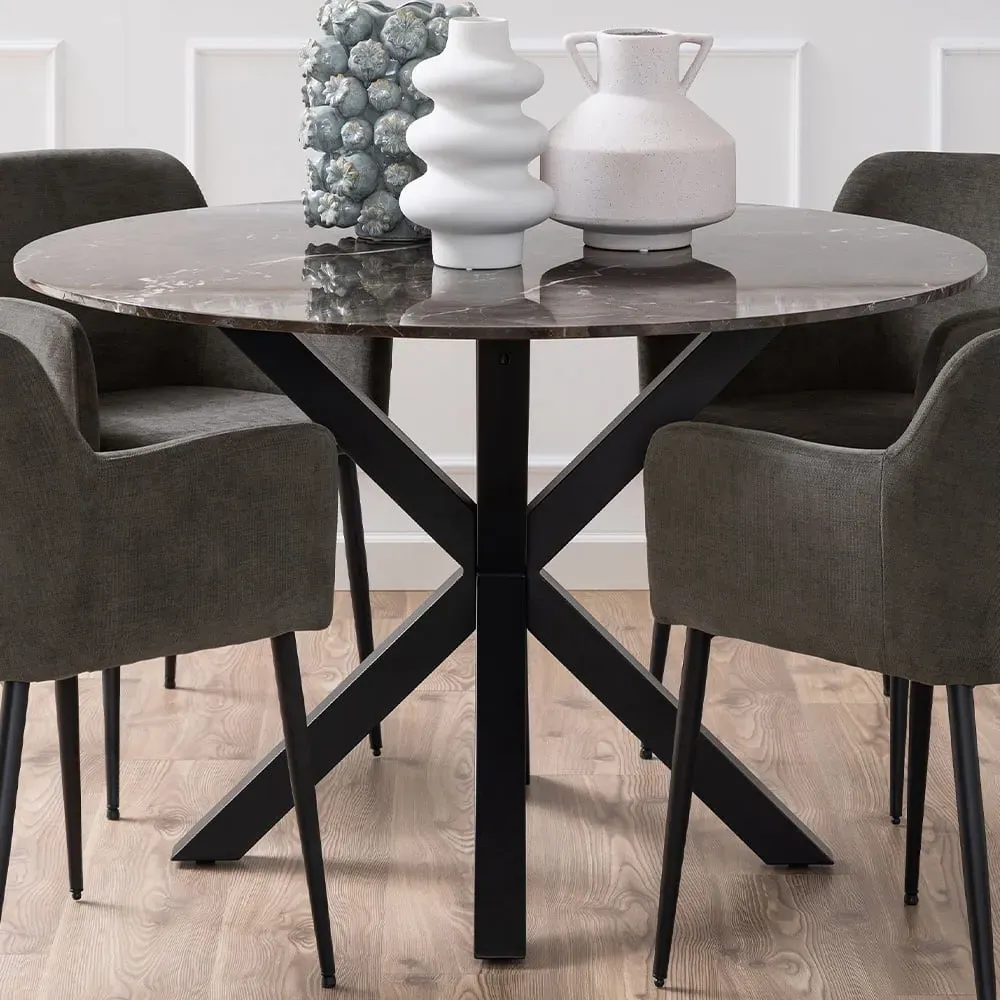 Florence Heaven 4-Seater Dining Table - Brown, Marble image