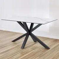 Florence Heaven 4-Seater Dining Table - White, Ceramic