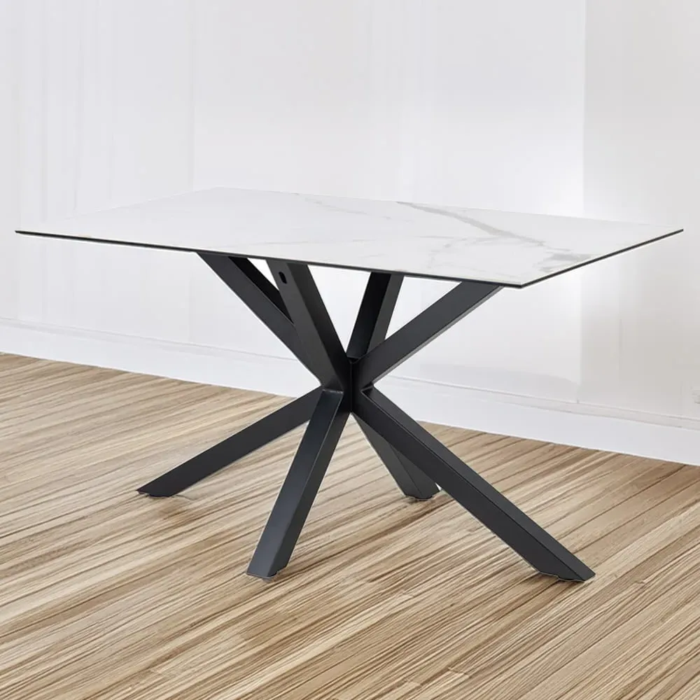 Florence Heaven 4-Seater Dining Table - White, Ceramic