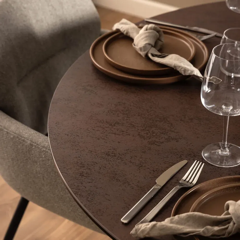 Florence Heaven 4-Seater Round Dining Table - Brown, Ceramic