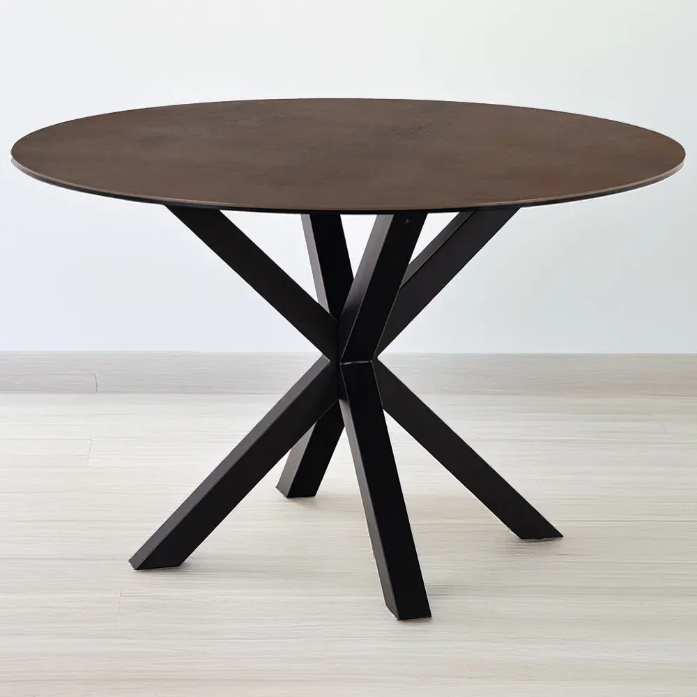 Florence Heaven 4-Seater Round Dining Table - Brown, Ceramic